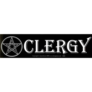 Clergy (with Pentacle) bumper sticker - Wiccan Place