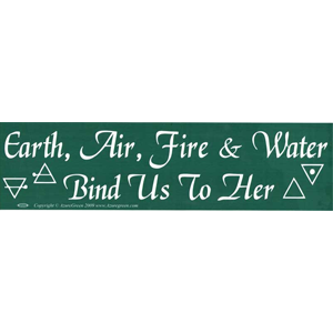 Earth, Air, Fire & Water... bumper sticker - Wiccan Place