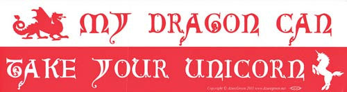 My Dragon Can Take Your Unicorn Bumper Sticker - Wiccan Place