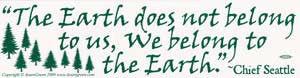 The Earth Does Not Belong Bumper Sticker - Wiccan Place