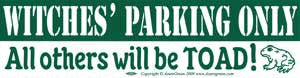 Witches' Parking Only Bumper Sticker - Wiccan Place