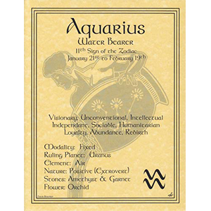 Aquarius Zodiac Sign (Sun in Aquarius) poster - Wiccan Place