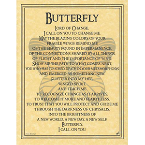 Butterfly Prayer poster - Wiccan Place