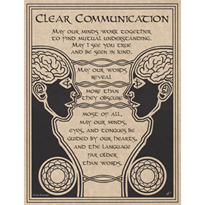 Prayer for Clear Communication poster - Wiccan Place