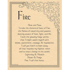 Fire Evocation poster - Wiccan Place