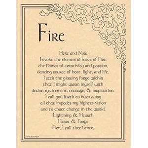 Fire Evocation poster - Wiccan Place