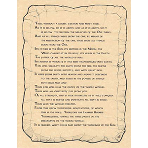 Emerald Tablet poster - Wiccan Place