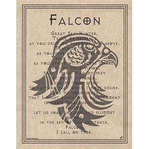 Falcon Prayer poster - Wiccan Place
