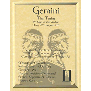 Gemini Zodiac Sign (Sun in Gemini) poster - Wiccan Place
