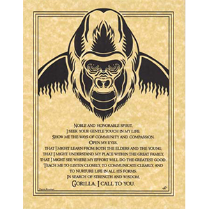 Gorilla Prayer poster - Wiccan Place