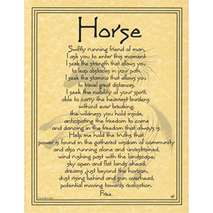 Horse Prayer poster - Wiccan Place