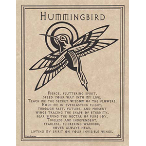 Hummingbird Prayer poster - Wiccan Place
