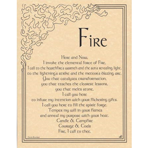 Fire Invocation poster - Wiccan Place