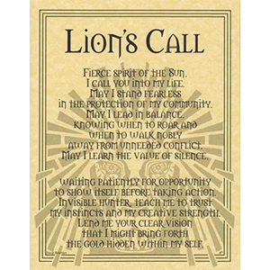 Lion Prayer poster - Wiccan Place