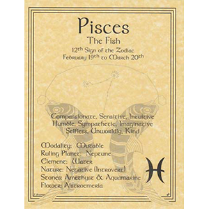 Pisces Zodiac Sign (Sun in Pisces) poster - Wiccan Place