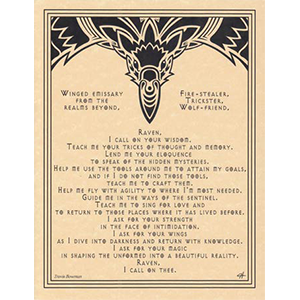Raven Prayer poster - Wiccan Place
