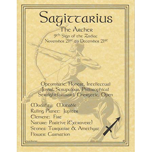 Sagittarius Zodiac Sign (Sun in Sagittarius) poster - Wiccan Place