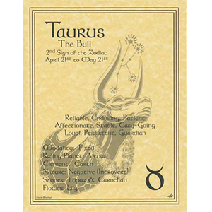 Taurus Zodiac Sign (Sun in Taurus) poster - Wiccan Place