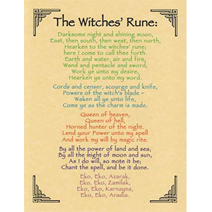 Witches' Rune poster - Wiccan Place