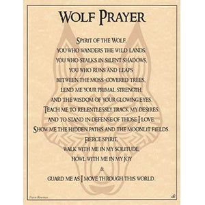 Wolf Prayer poster - Wiccan Place