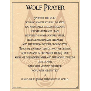 Wolf Prayer poster - Wiccan Place