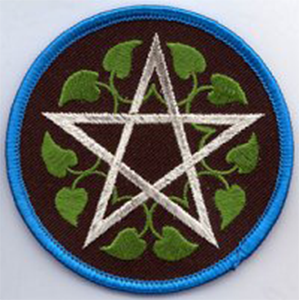 Leafy Pentagram patch 3" - Wiccan Place