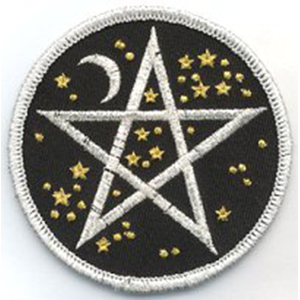 Starry Pentagram iron-on patch 3" - Wiccan Place