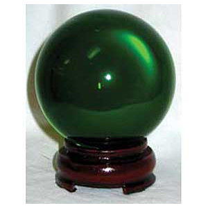Green crystal ball 80 mm - Wiccan Place