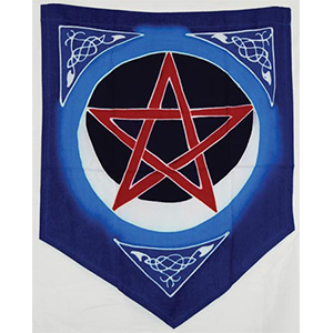 Pentacle Moon Pennant 18" x 16" - Wiccan Place