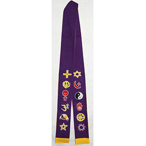 Interfaith Minister's Stole purple/ gold - Wiccan Place