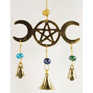 Three Bell Triple Moon wind chime - Wiccan Place