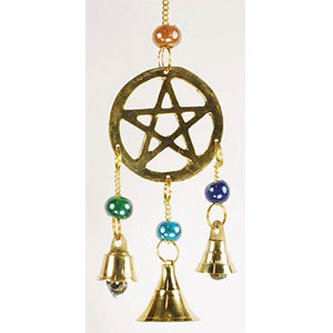 Three Bell Pentagram wind chime - Wiccan Place