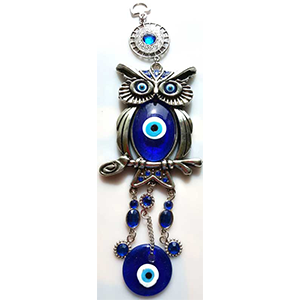Wahching Owl Evil Eye wall hanging - Wiccan Place
