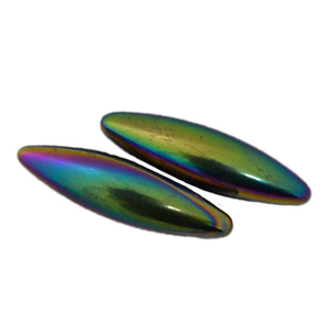 Rainbow Magnetic Hematite Oval pair 60 mm - Wiccan Place