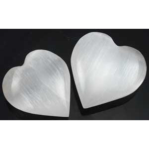 White Selenite heart 1 1/4" - 2" - Wiccan Place