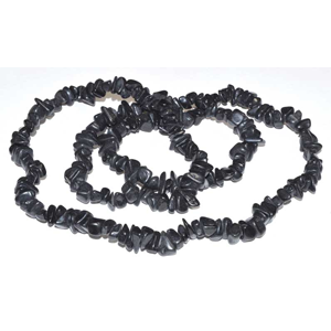 Black Stone chip necklace 32" - Wiccan Place