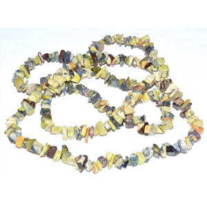 Yellow Turquoise chip necklace 32" - Wiccan Place