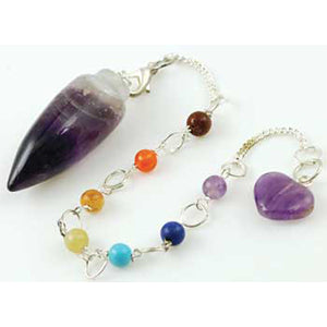 Amethyst 7 Chakra pendulum - Wiccan Place