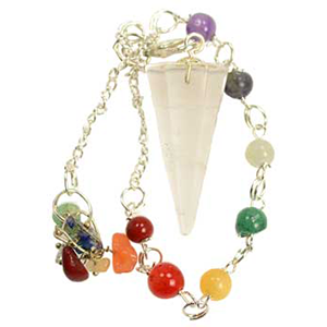 Clear Quartz 7 Chakra pendulum - Wiccan Place