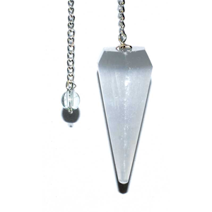 7 Chakra Selenite 6-sided pendulum - Wiccan Place