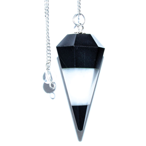Tourmaline & White Agate 6-sided pendulum - Wiccan Place