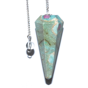 Ruby Fuchsite 6-sided pendulum - Wiccan Place