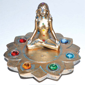 Goddess 7 Chakra Incense Burner 3" - Wiccan Place