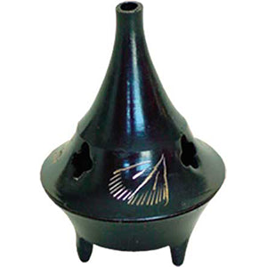 Black Cone Burner brass 2 1/4" - Wiccan Place