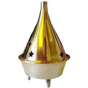 Brass cone and Resin incense Burner 3" - Wiccan Place