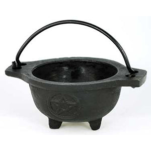 Pentagram Cast Iron Cauldron 3 1/2" - Wiccan Place