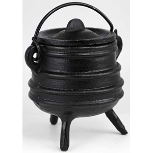 Ribbed cast iron cauldron 3" - Wiccan Place