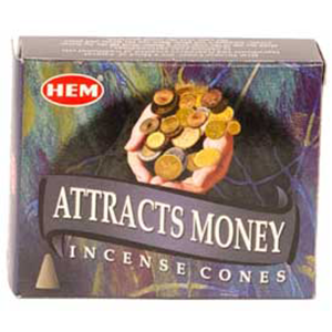 Attracts Money HEM Incense Cones 10 pack - Wiccan Place