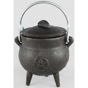 Pentagram cast iron Cauldron 3" - Wiccan Place