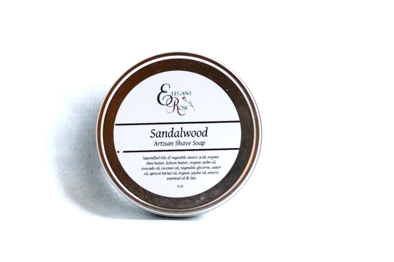 Sandalwood Artisan Shave Soap, Natural Shaving